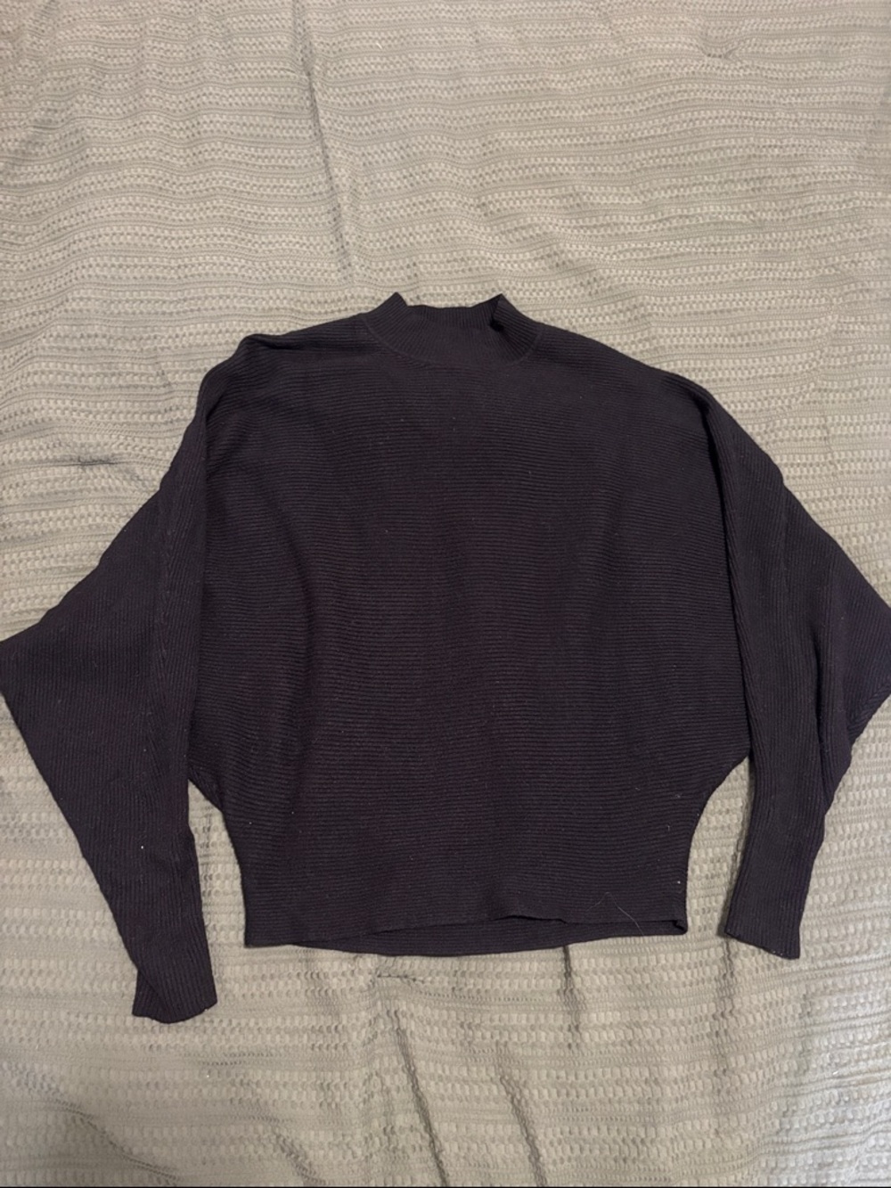 Forever 21 Black Ribbed Mock Neck Sweater
